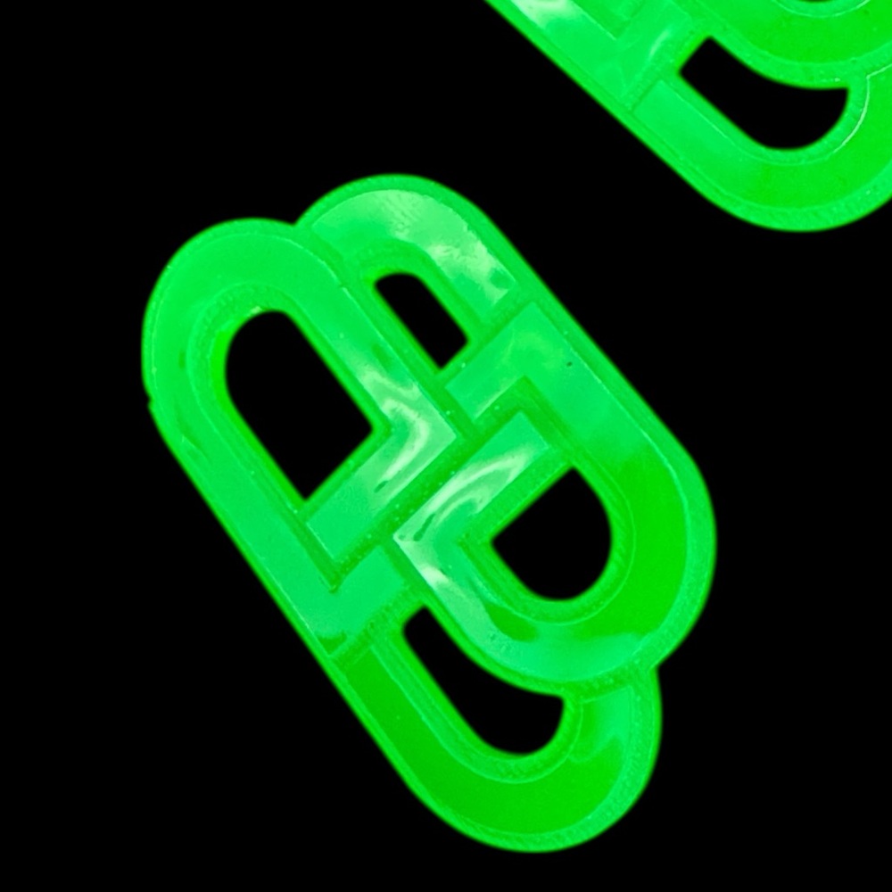 Streetwear Fashion Neon Green BB Earrings - Picture 9 of 12